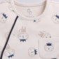 Hedgehog Happiness Baby Boy Summer Romper, Soft Cotton & Cute Print-BEIGE