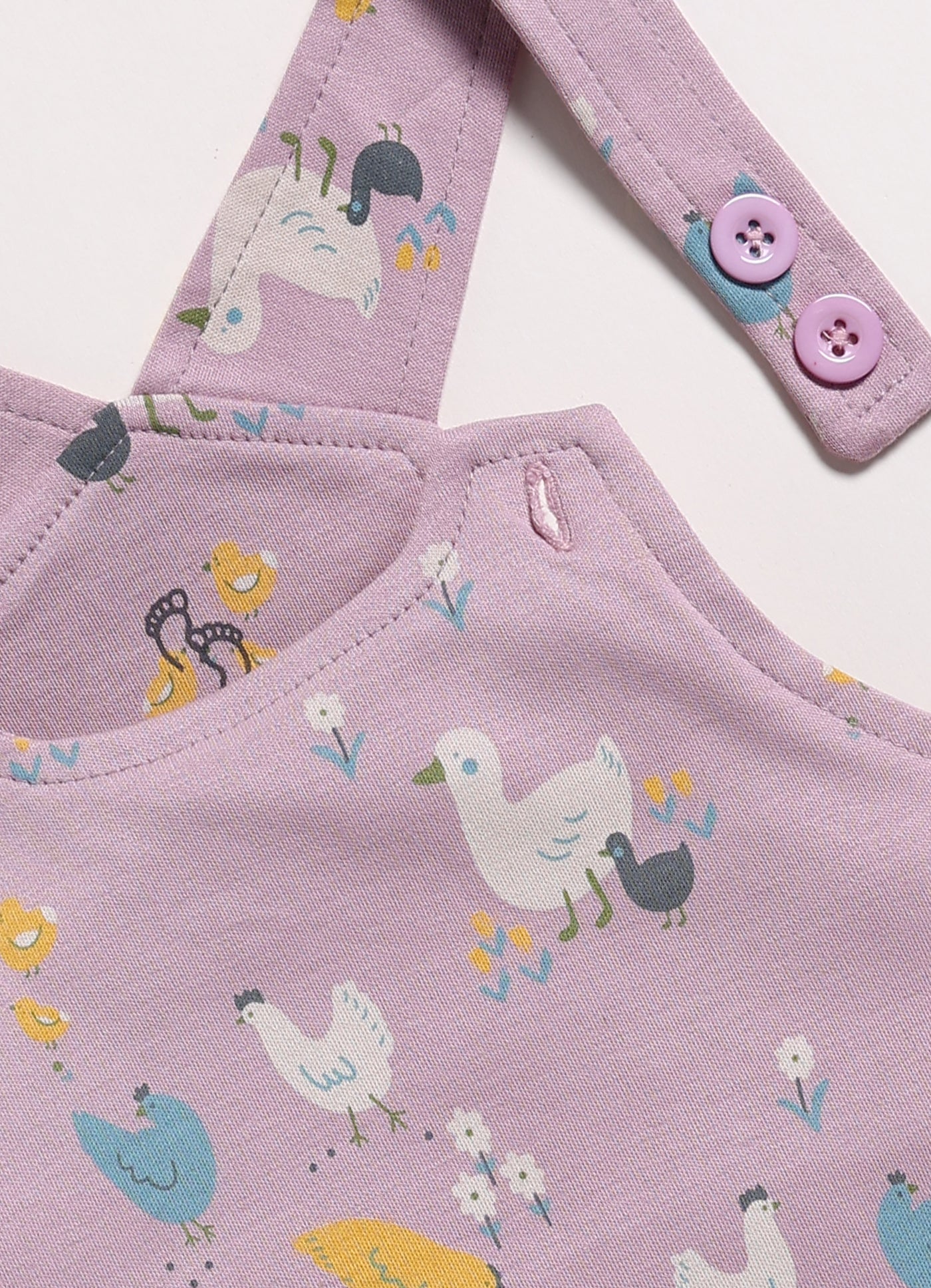 Half Sleeve Dungaree for Girls - Peach & Stone