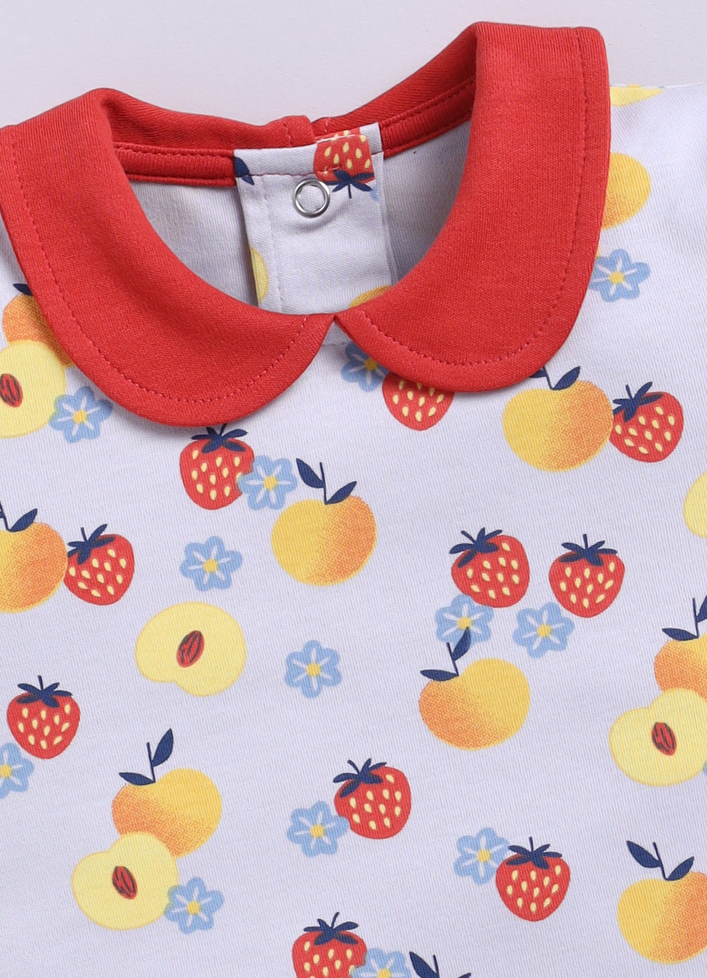 Half-Sleeve Top & Bottom For Girls - Peach & Rose