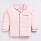 Stripped Printed Comfy Baby Girl Night Suit-PEACH