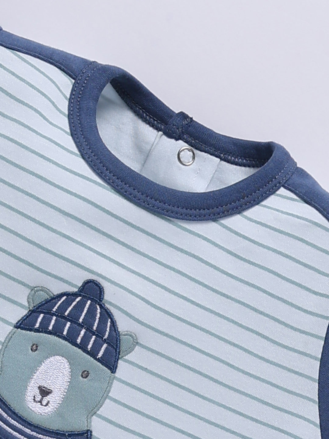 Full Sleeve Romper for Boys – Blue Striped