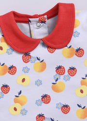 Half-Sleeve Top & Bottom For Girls - Mint & Peach