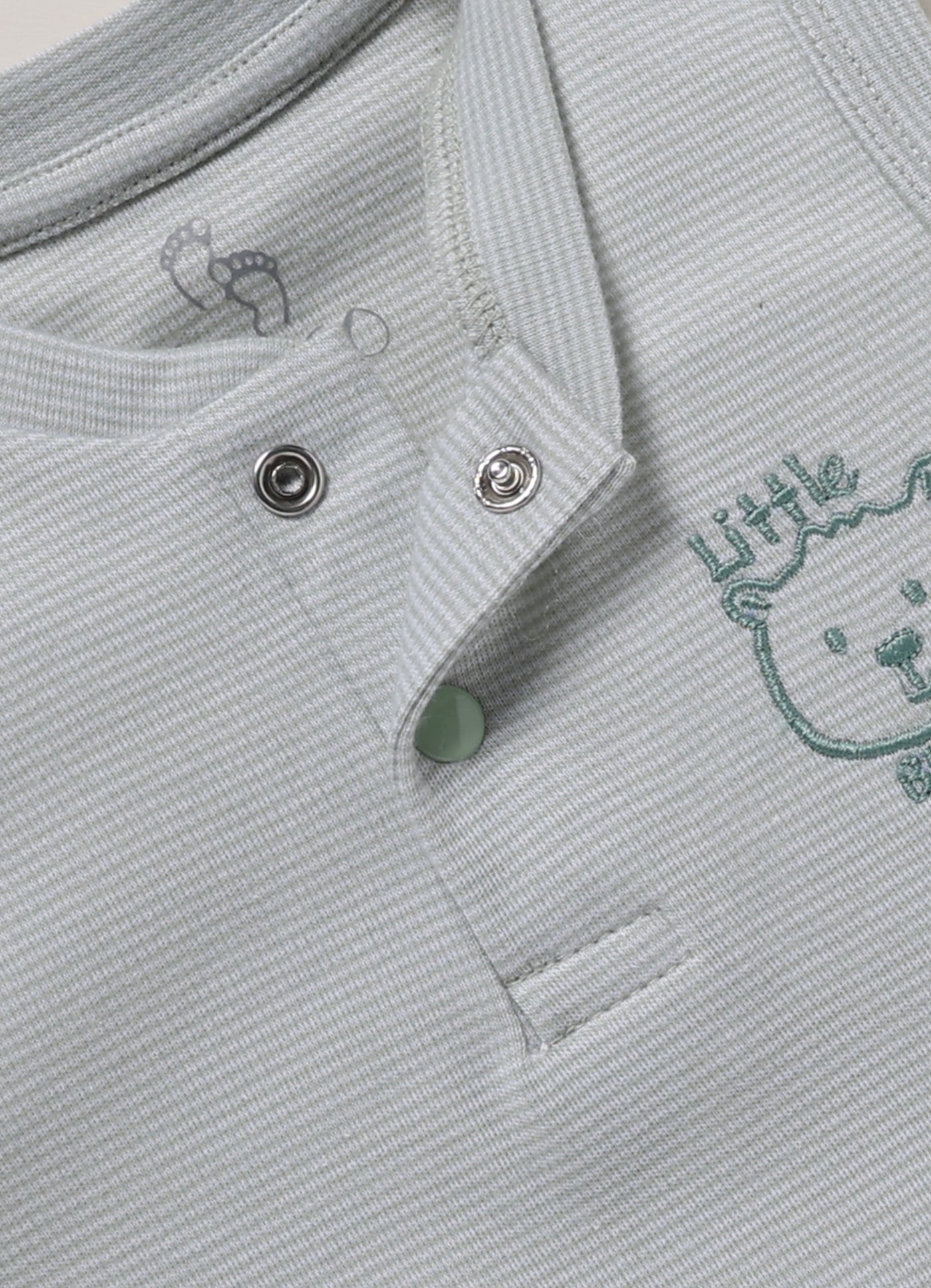 Half-Sleeve Romper for Boys – Grey Little Bear