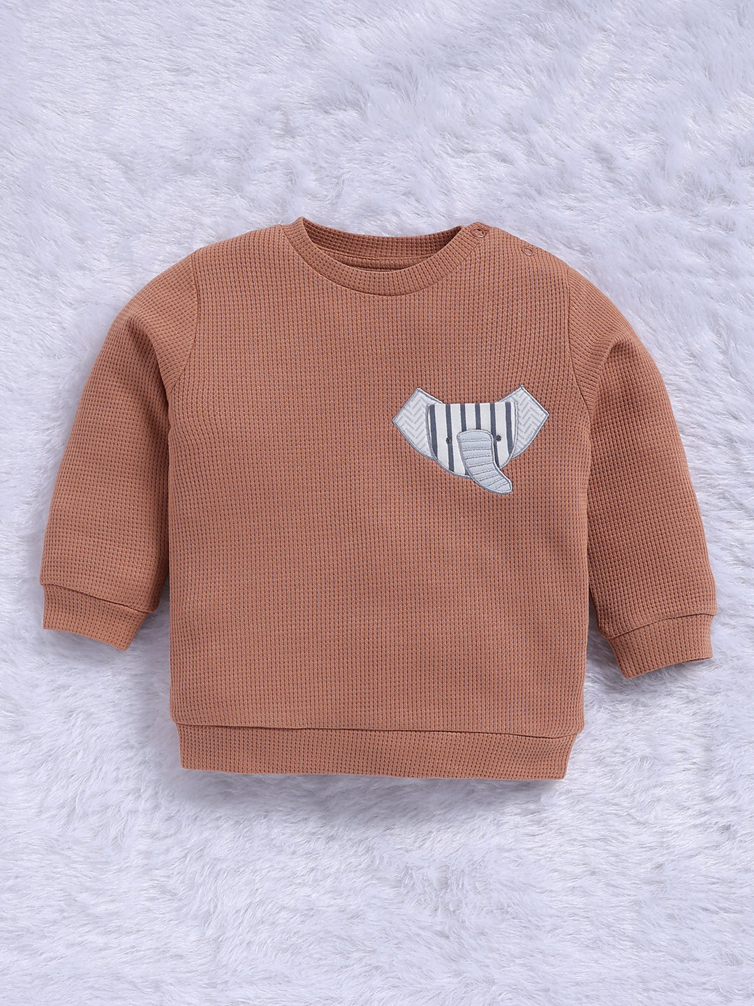 Top & Bottom for Boys - Brown Happy Elephant
