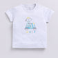 Happy Woof Printed Baby Boy Half T Shirt & Short Set-Melange