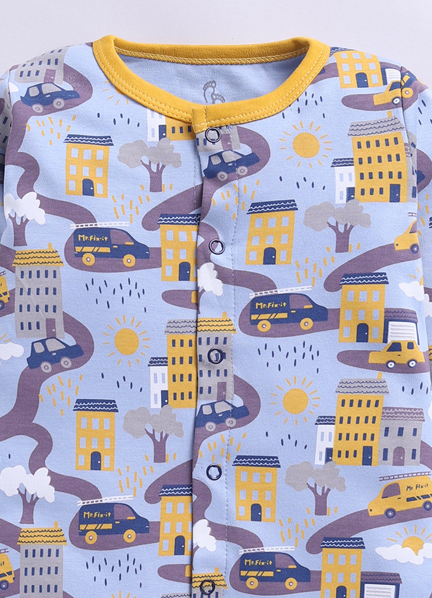 Full Sleeve Romper for Boys - Yellow