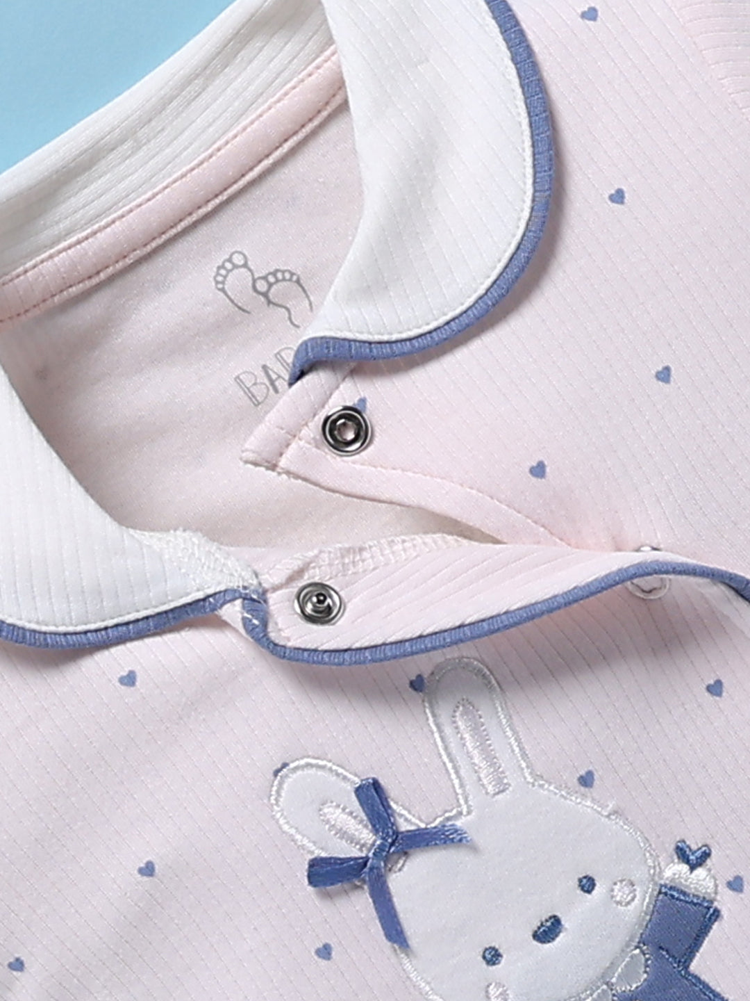 Full Sleeve Romper for Girls – Pink Peter Pan Collar