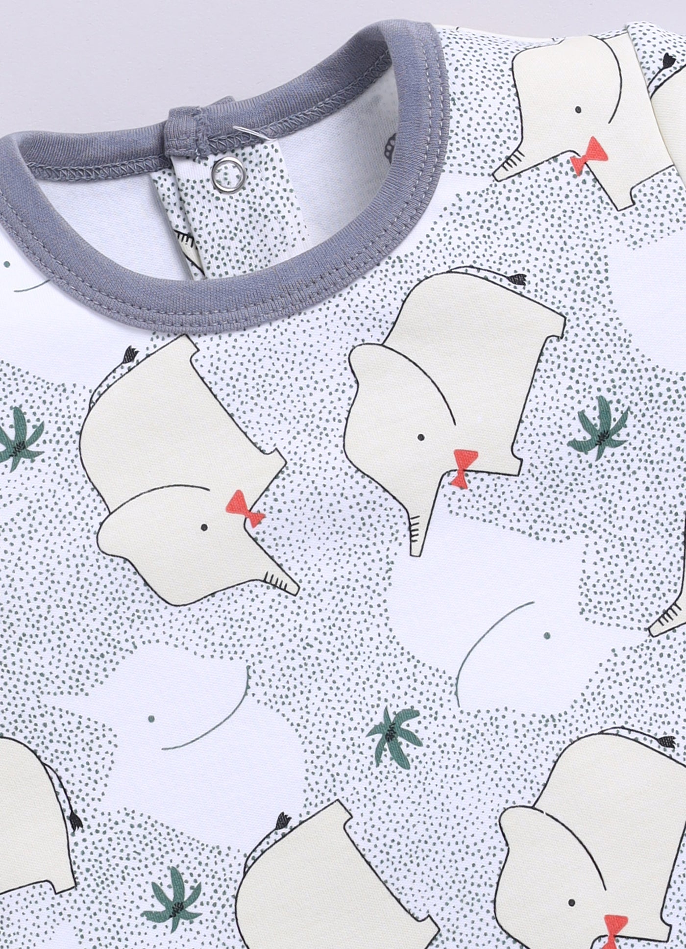Half Sleeve Romper for Boys - Slate Grey & Light Green