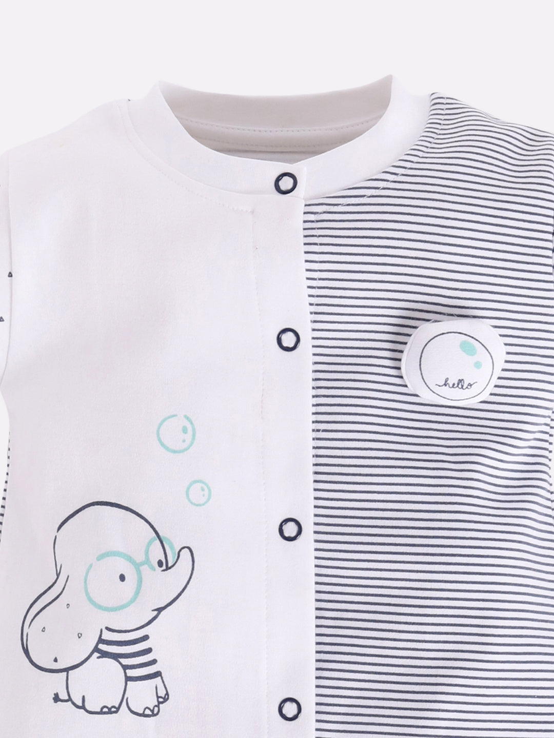 Half Sleeves Round neck Romper for Baby Boys 100% Pure Cotton-GREY
