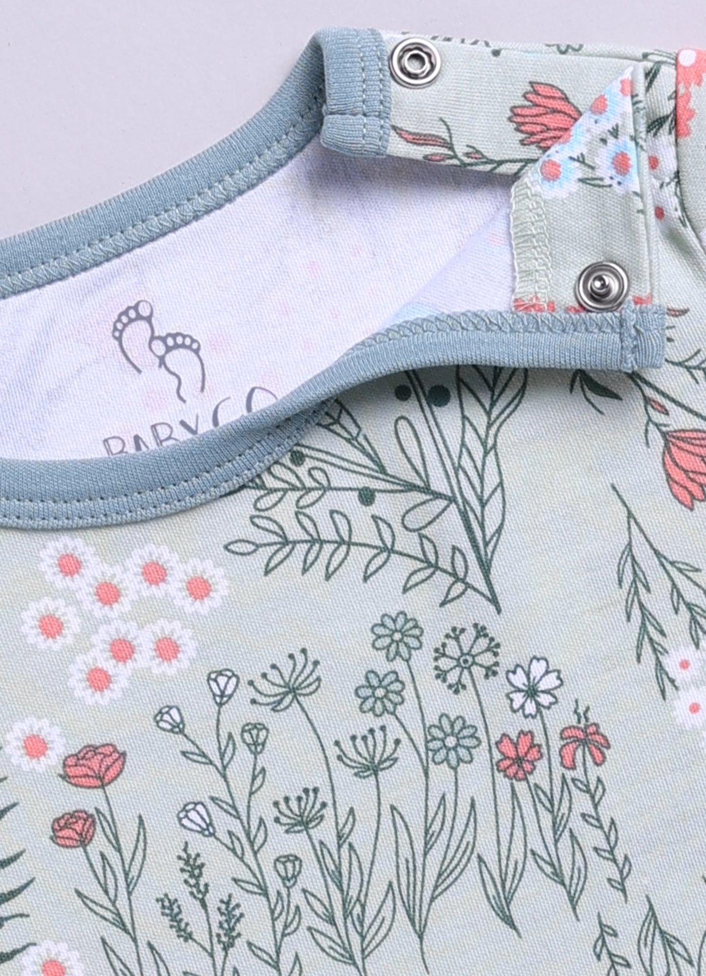 Half-Sleeve Top & Bottom For Girls - Teal & Sage