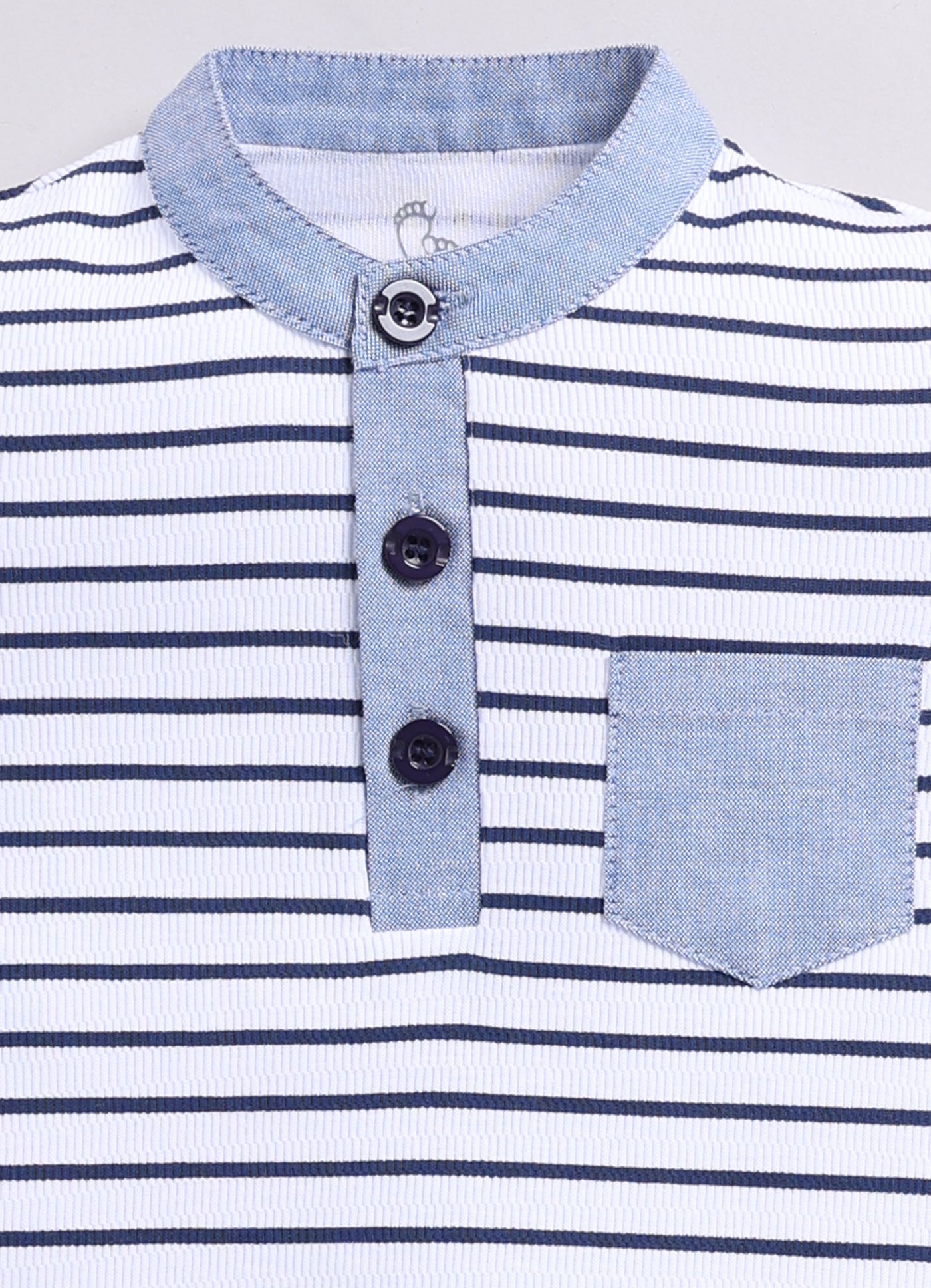 Baby Boy Striped Summer Romper - Navy