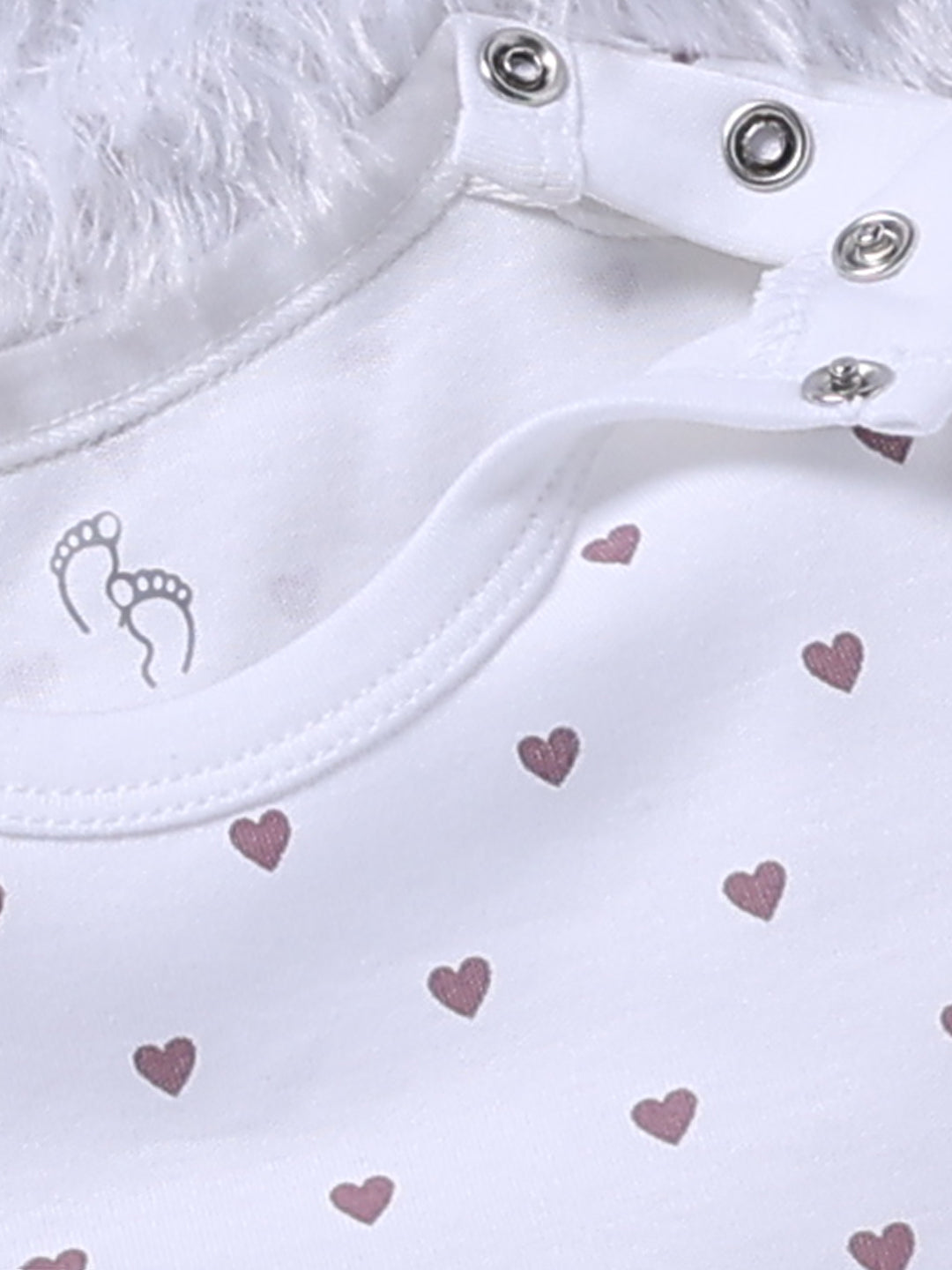 Dungaree - Dusty Mauve Bunny Heart Printed