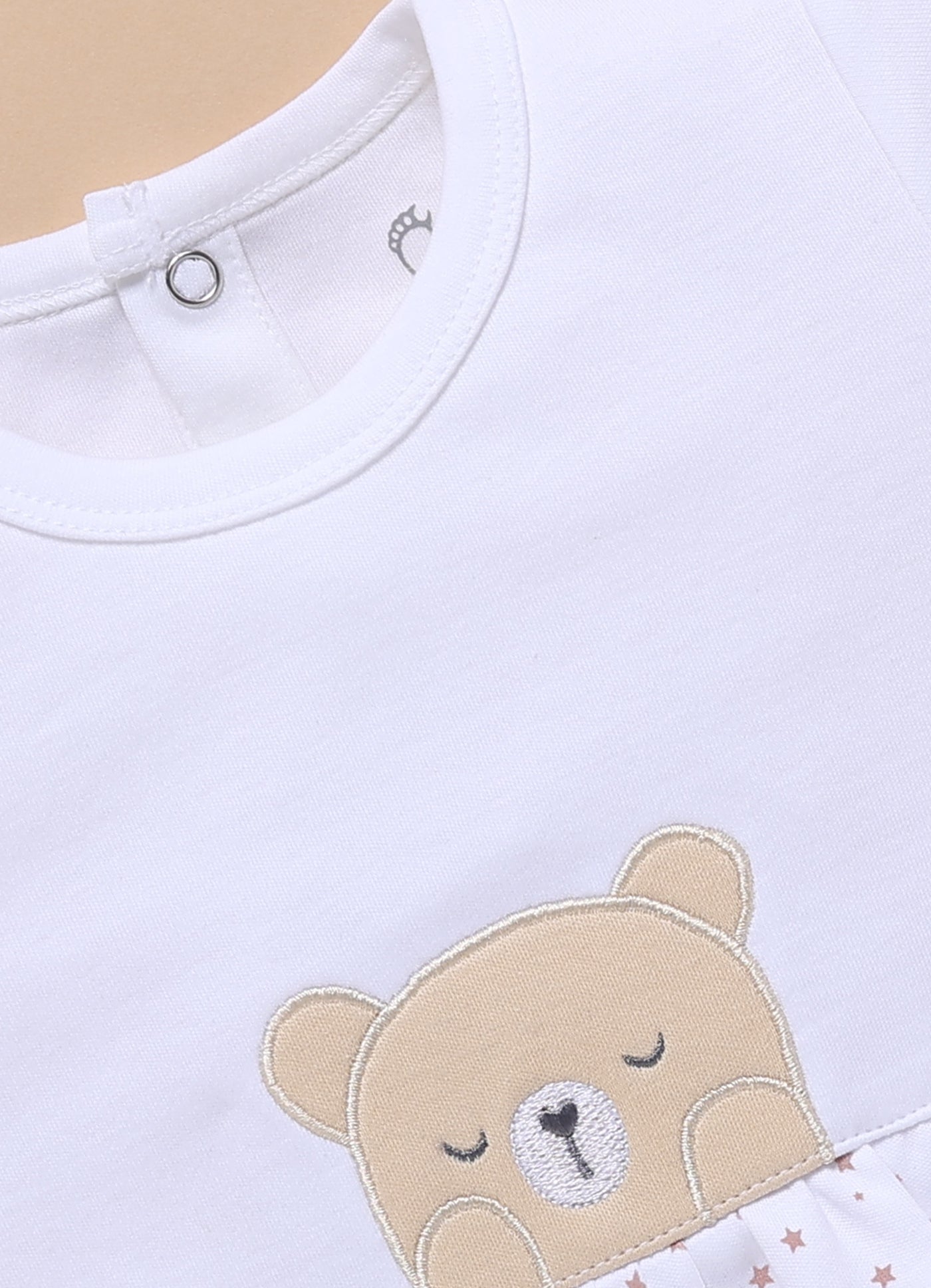 Half-Sleeve Romper for Girls – Brown Sleeping Cub