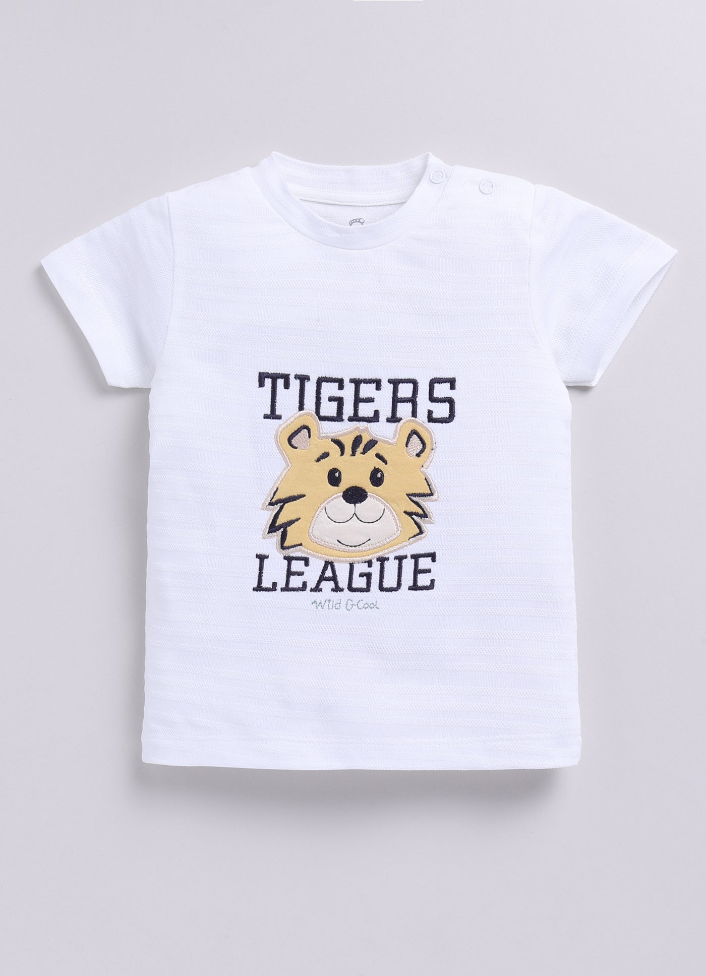 Cute Tiger Designed Baby Boy Half T Shirt & Short Set-LIME YELLOW