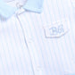 Half Sleeve Striped Baby Boy Romper-Sky Blue