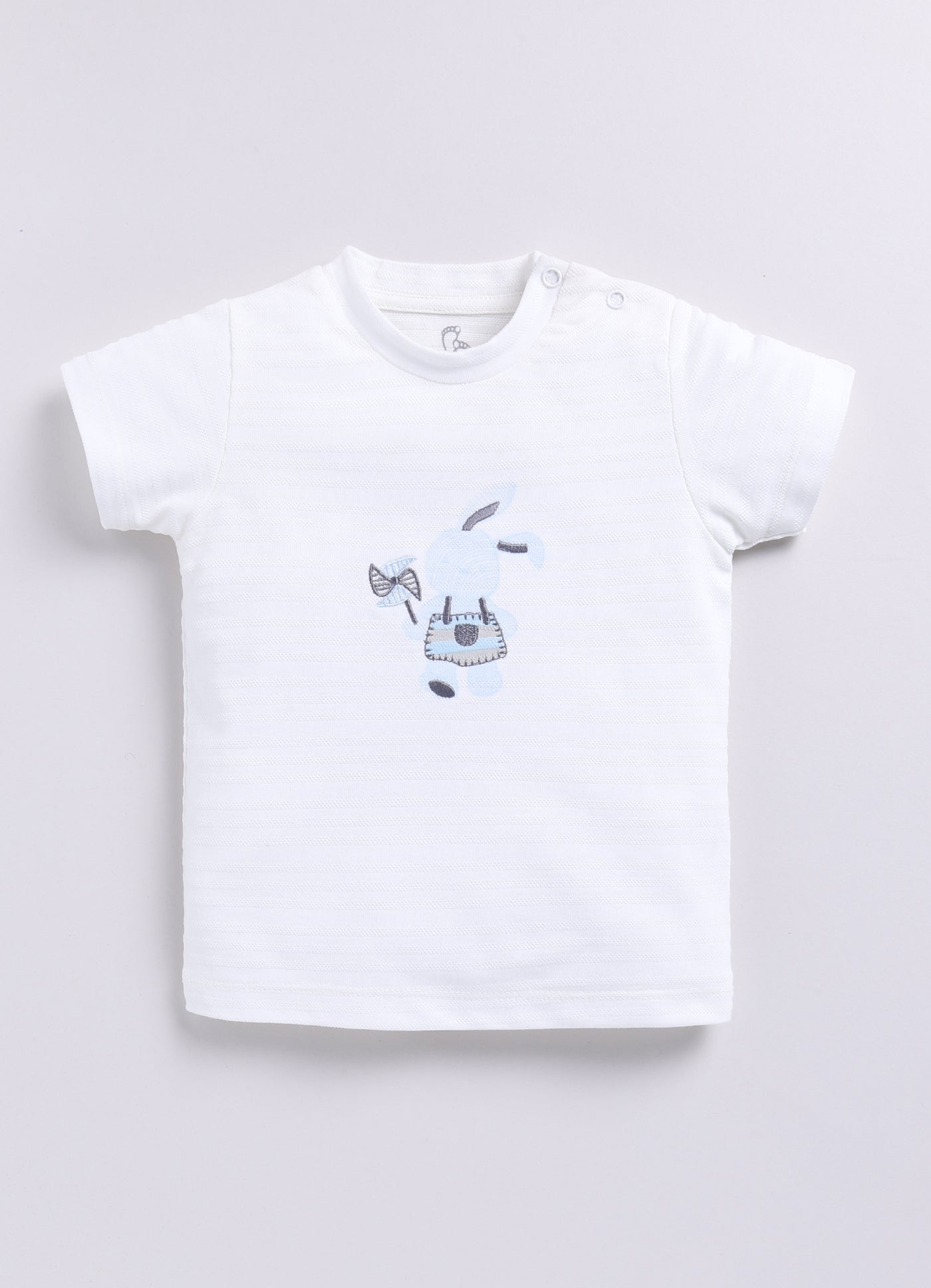 Baby Boy Bunny Half T-Shirt and Polka Dot Shorts Set-Pista Green