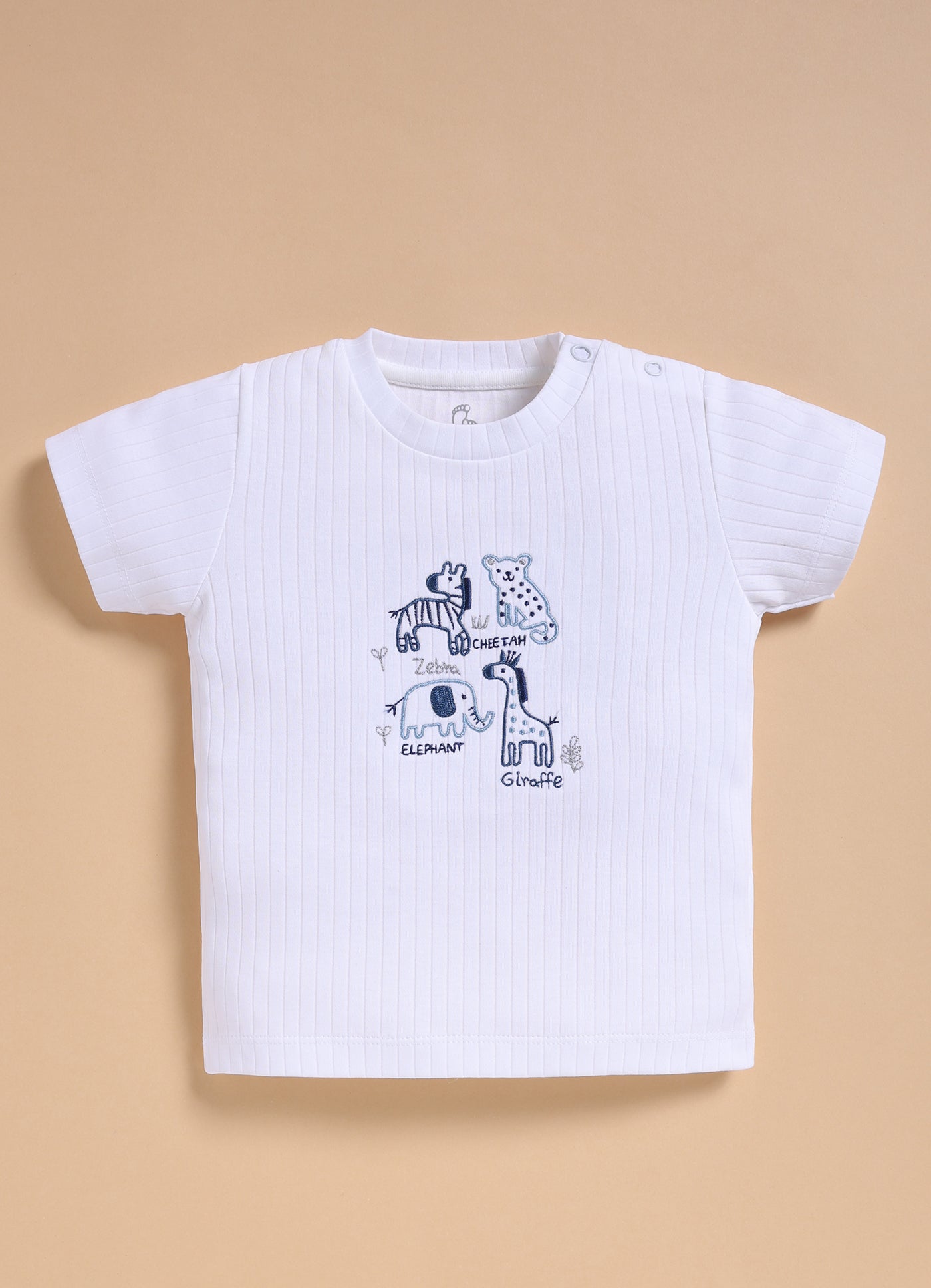 Half-Sleeve Top & Bottom For Boys - Navy Blue Cute Animals