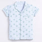Baby Star Printed Half Sleeves Boy Night Suit-SEA GREEN