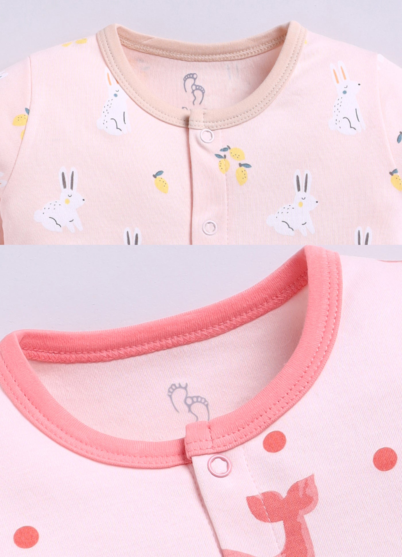 Full Sleeve Romper for Girls - Salmon & Rose