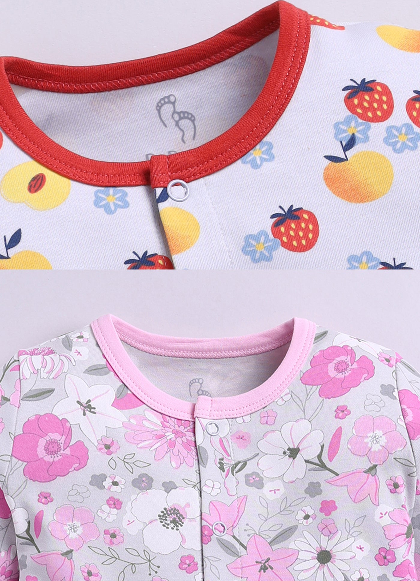 Full Sleeve Romper for Girls - Peach & Pink