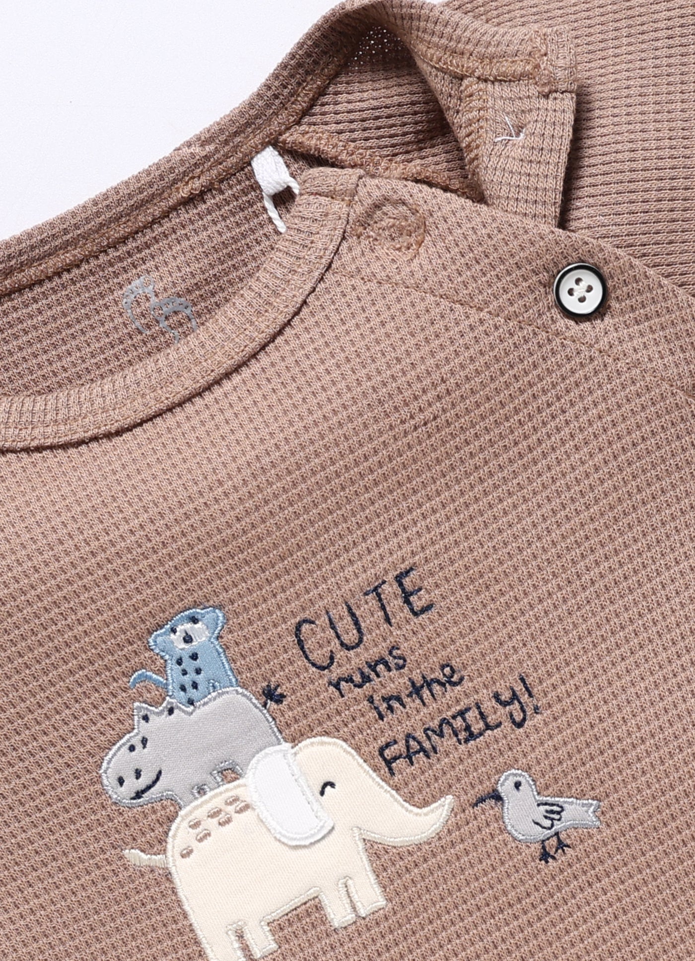 Full Sleeve Romper for Boys – Pastel Brown Cute Family