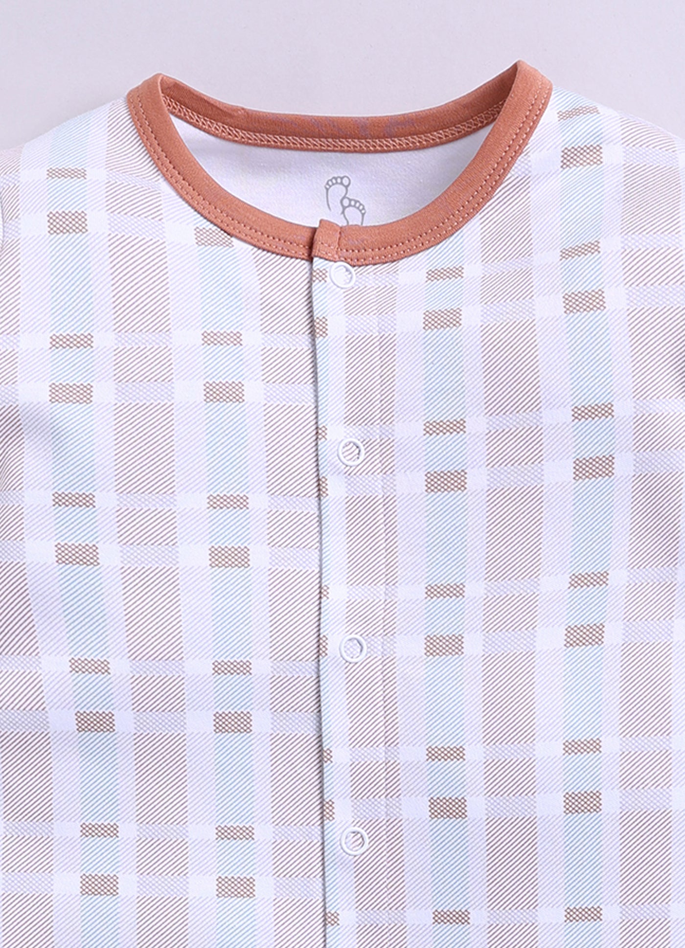 Full Sleeve Romper for Boys - Tan