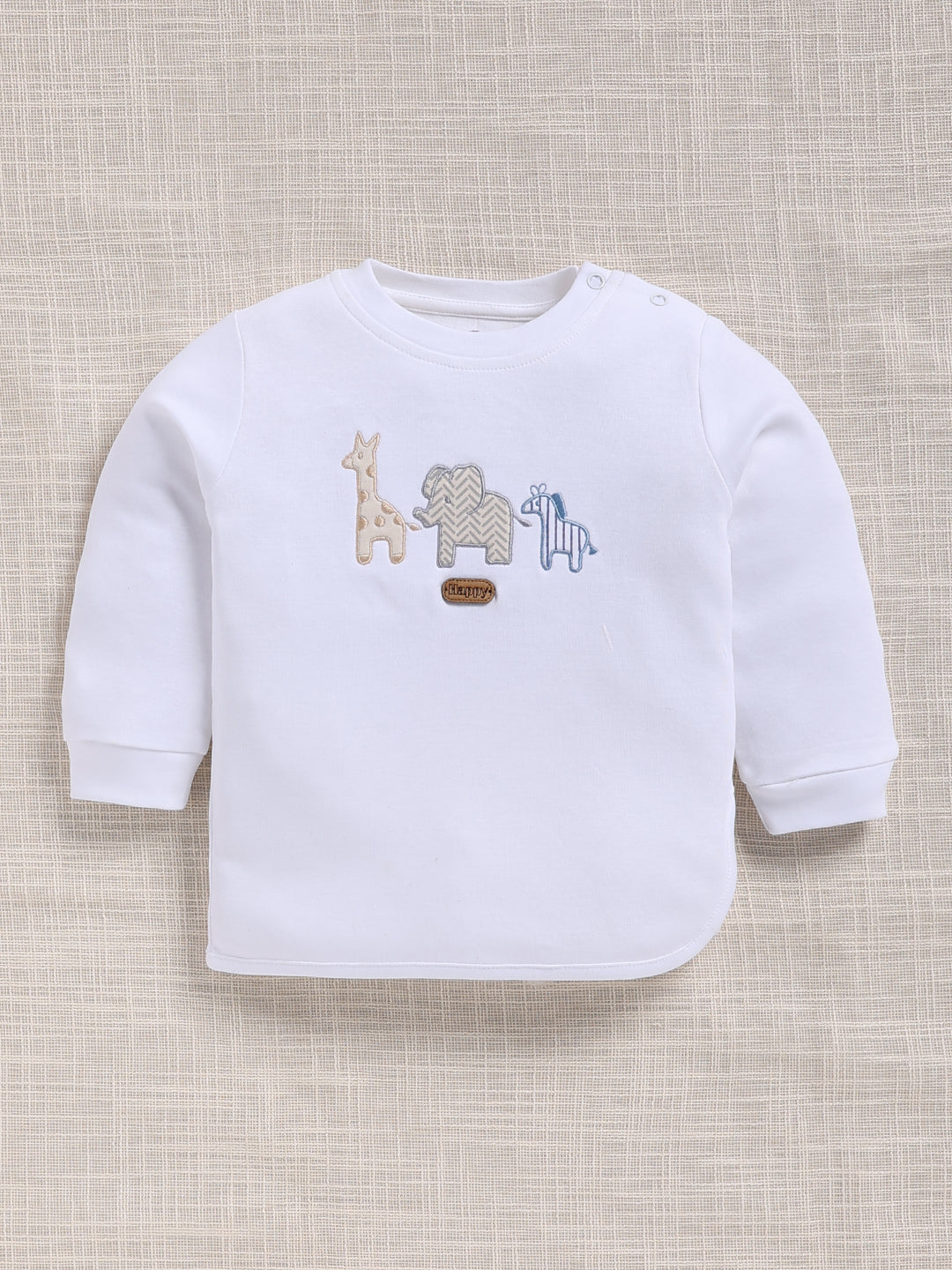 Top & Bottom for Boys - Navy Blue Animal Embroidered