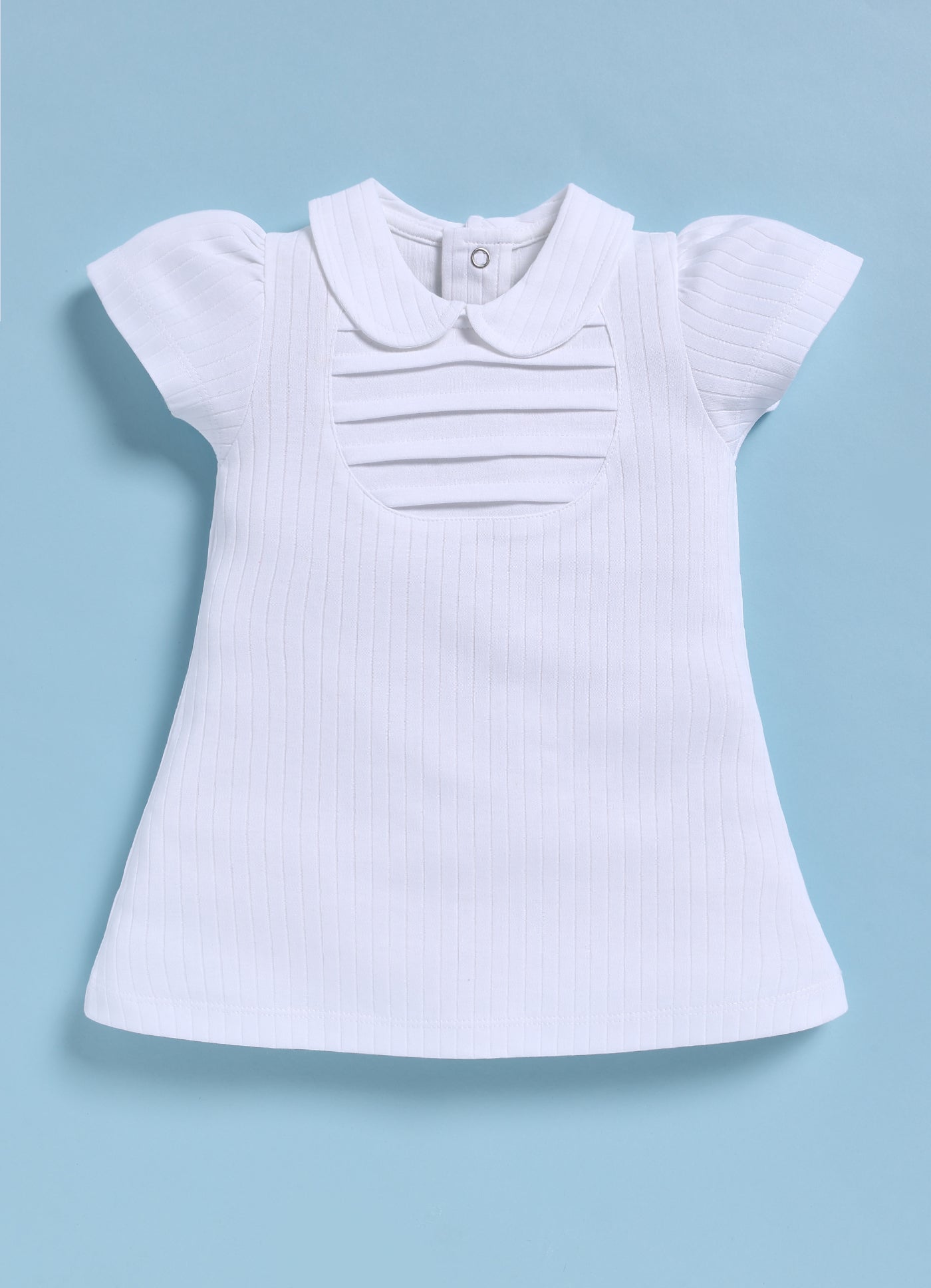 Frock – White Ribbed Classic
