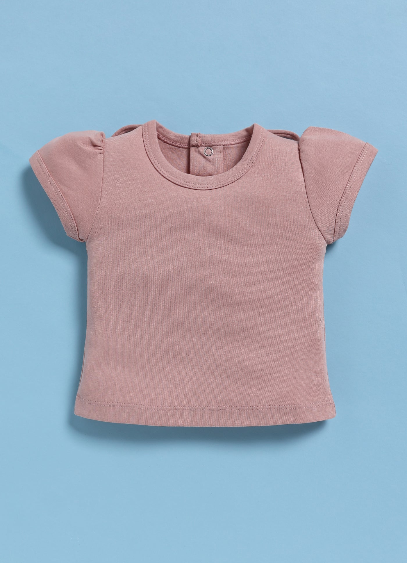 Half Sleeve Dungaree for Girls - Peach Happy Kitty