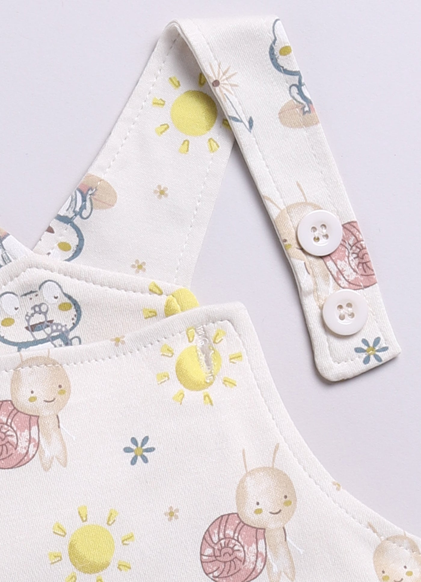 Half Sleeve Dungaree for Boys - Sea Green & Beige