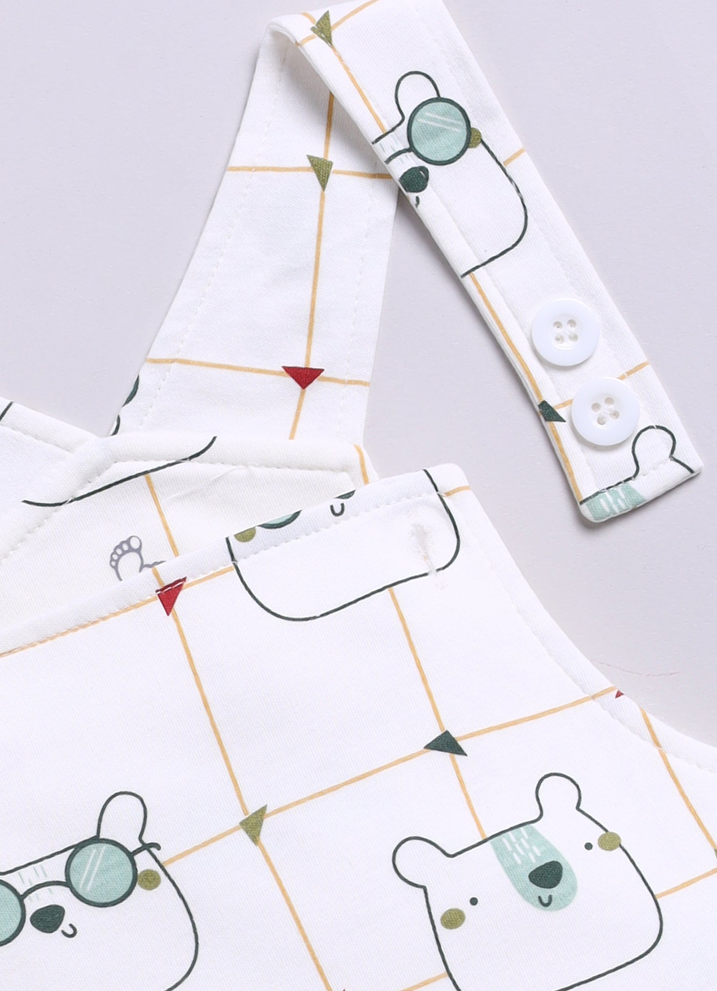 Half Sleeve Dungaree for Boys - Pista Green & Green