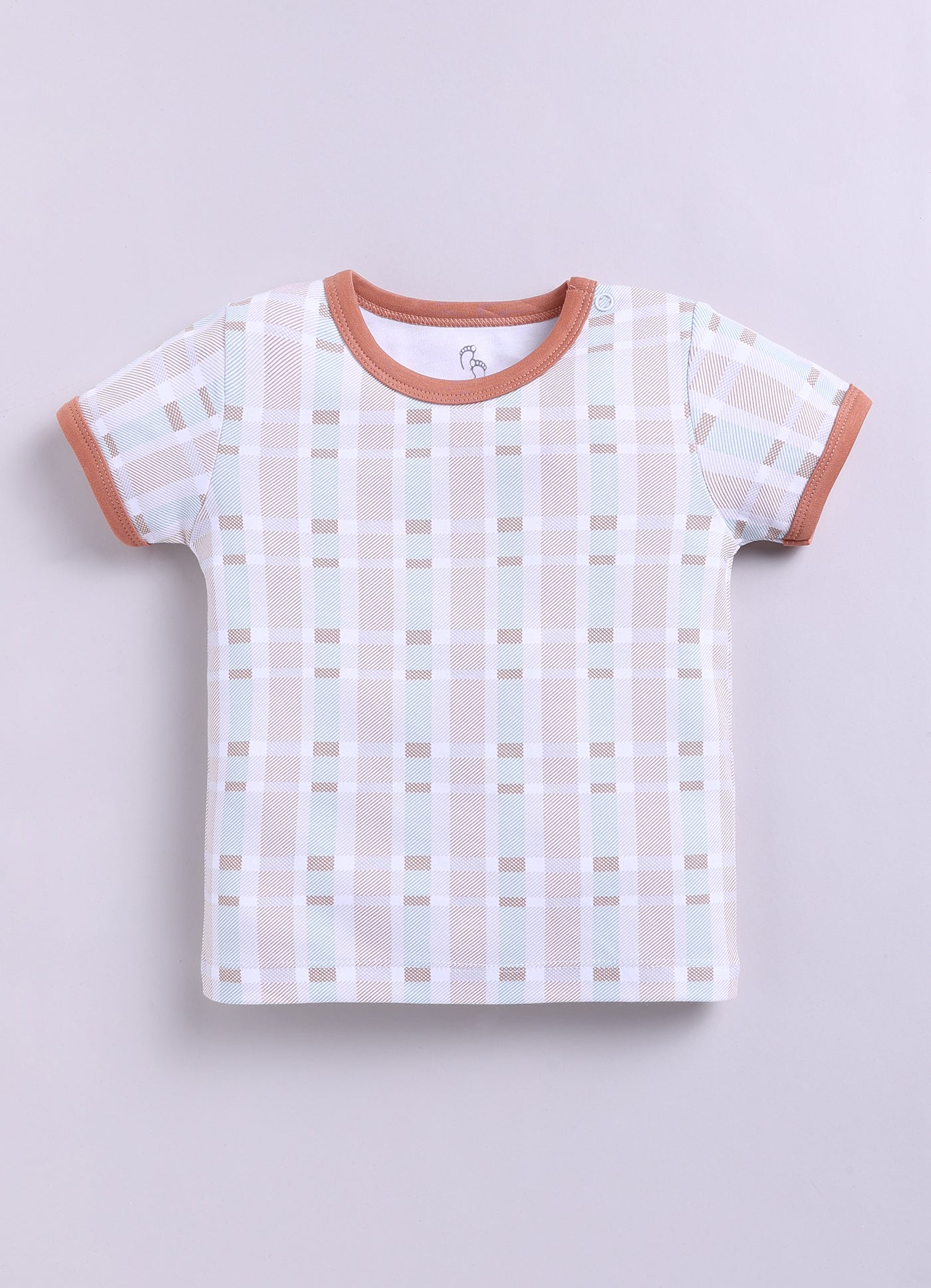 Half Sleeve Top & Bottom for Boys - Tan
