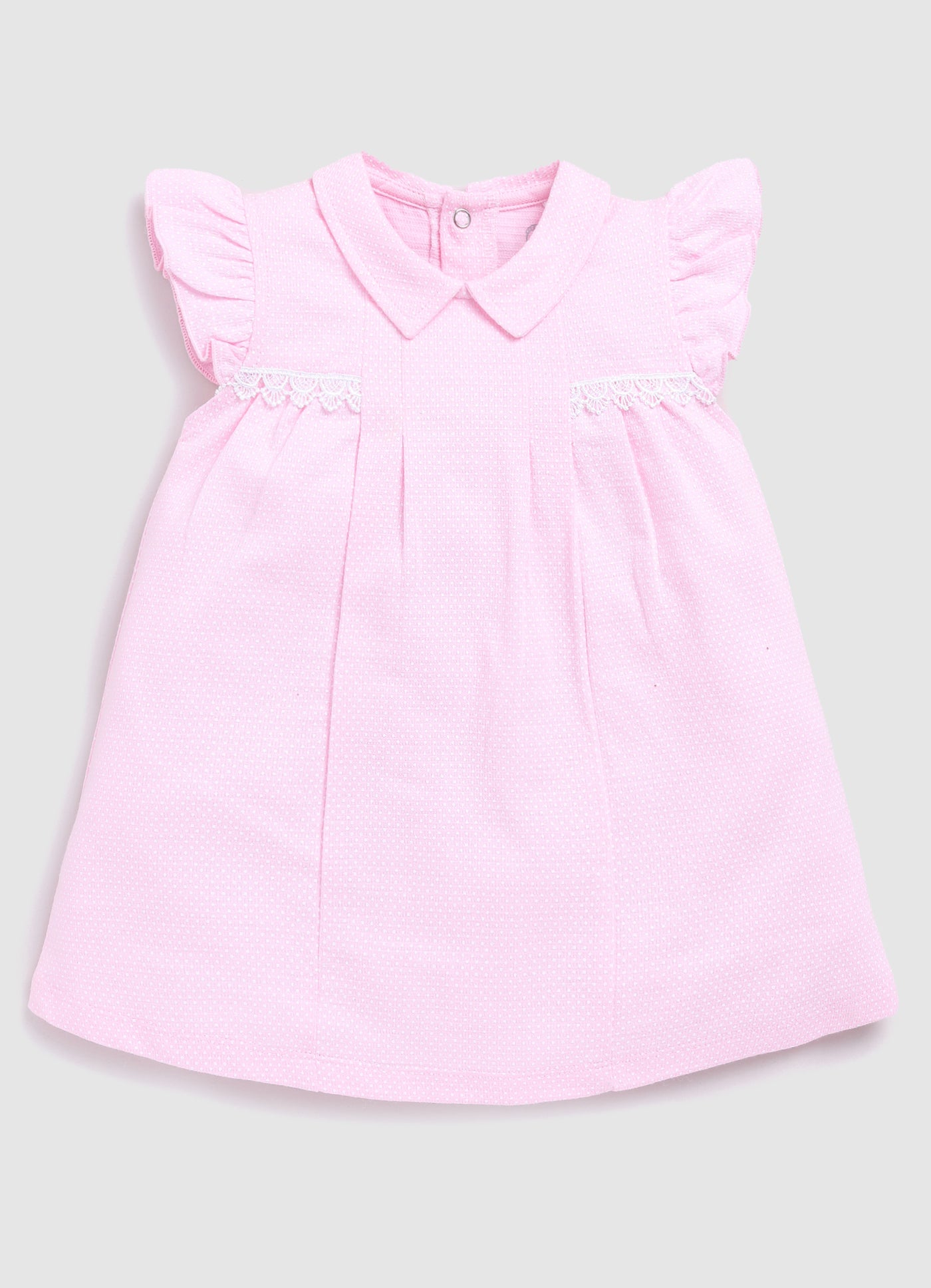 Half Sleeve Coller Neck Baby Girl Frock/Dress-Pink