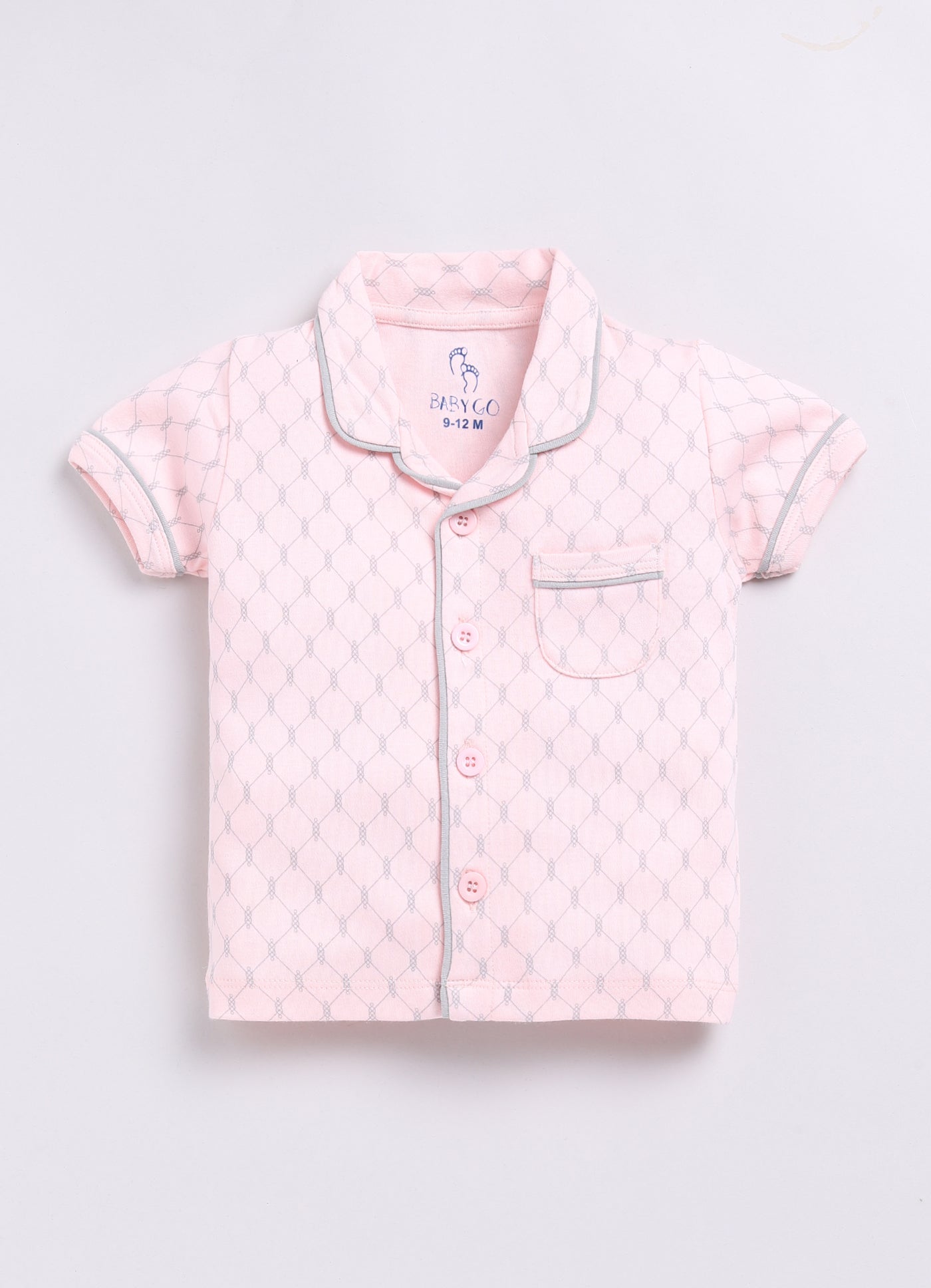 Baby Girl Comfy Half Sleeves Night Suit-LEMON YELLOW