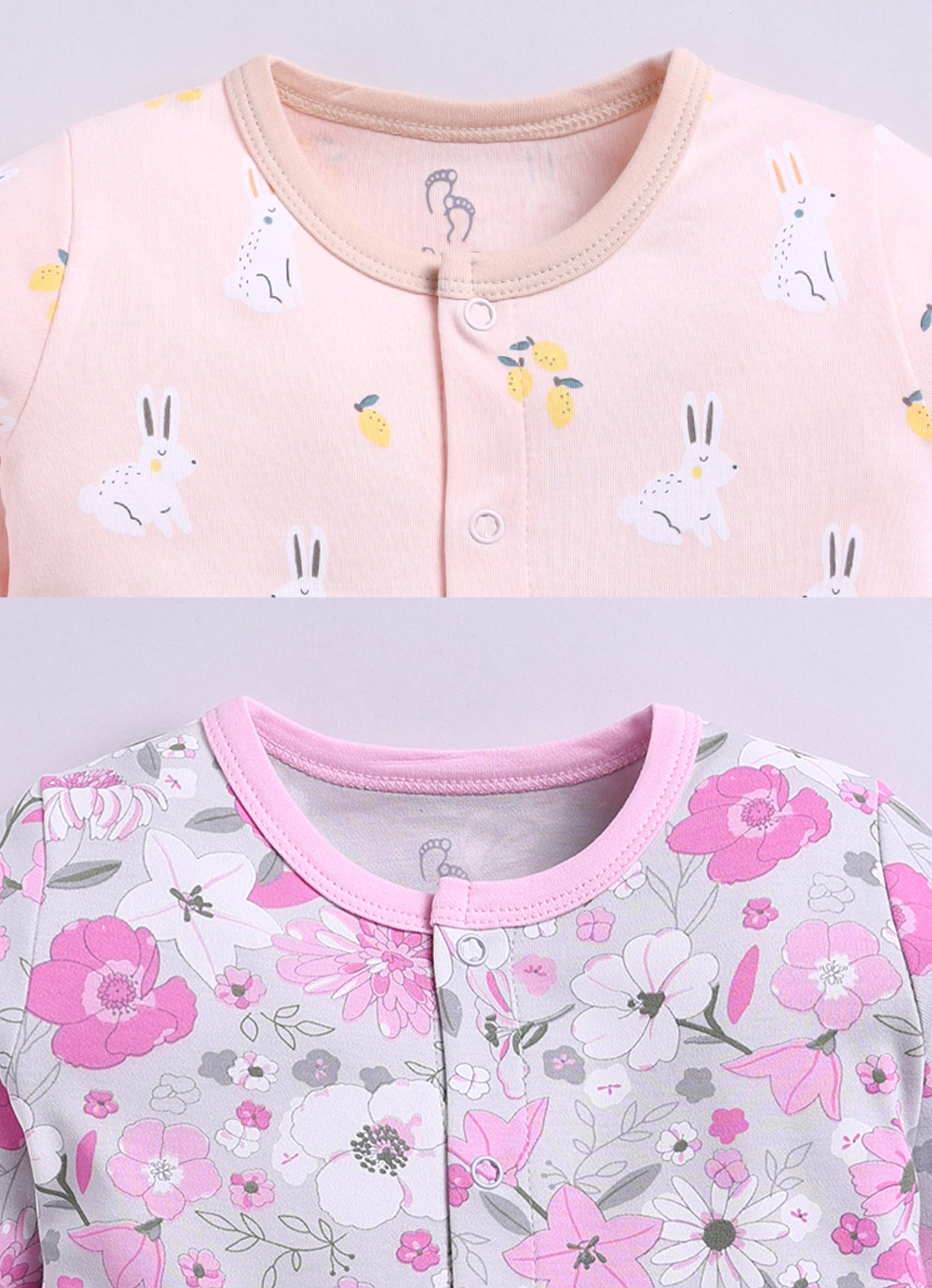 Full Sleeve Romper for Girls - Pink & Rose