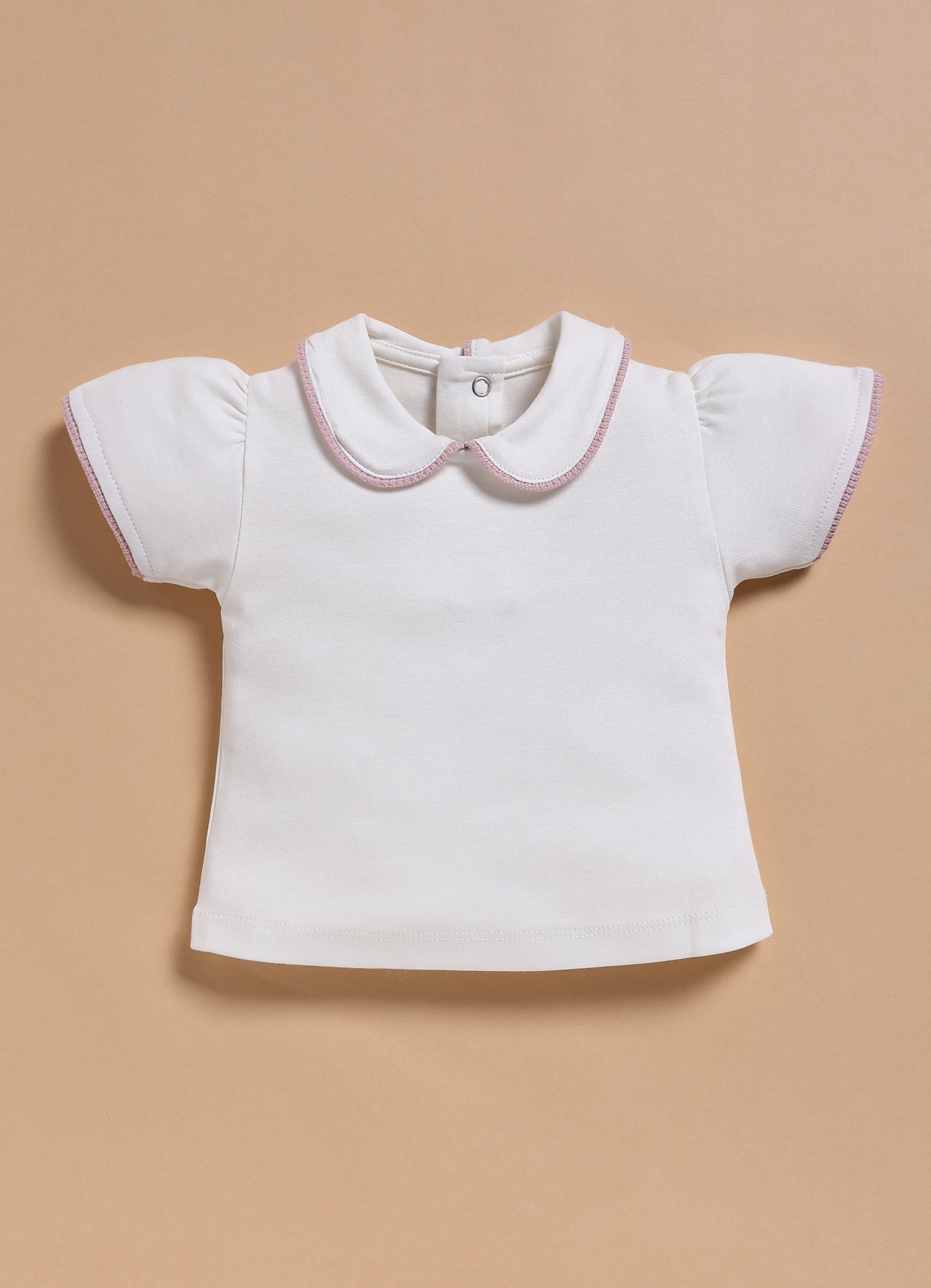 Half Sleeve Dungaree for Girls - Mauve Butterfly Pocket