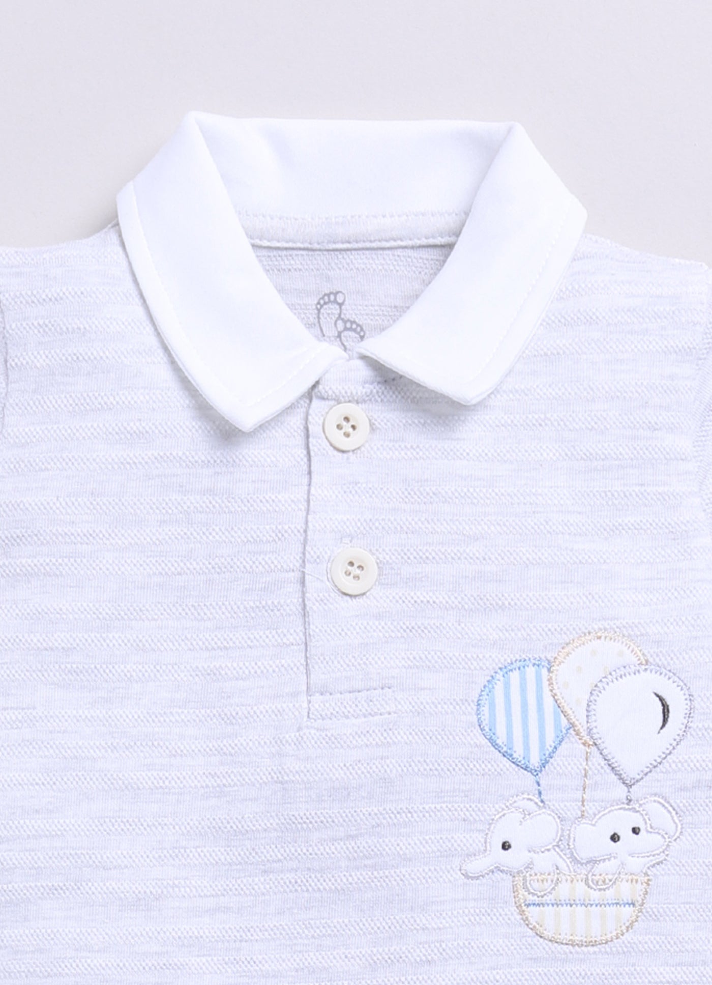 Baby Boy Summer Bear Balloon Romper - Melange