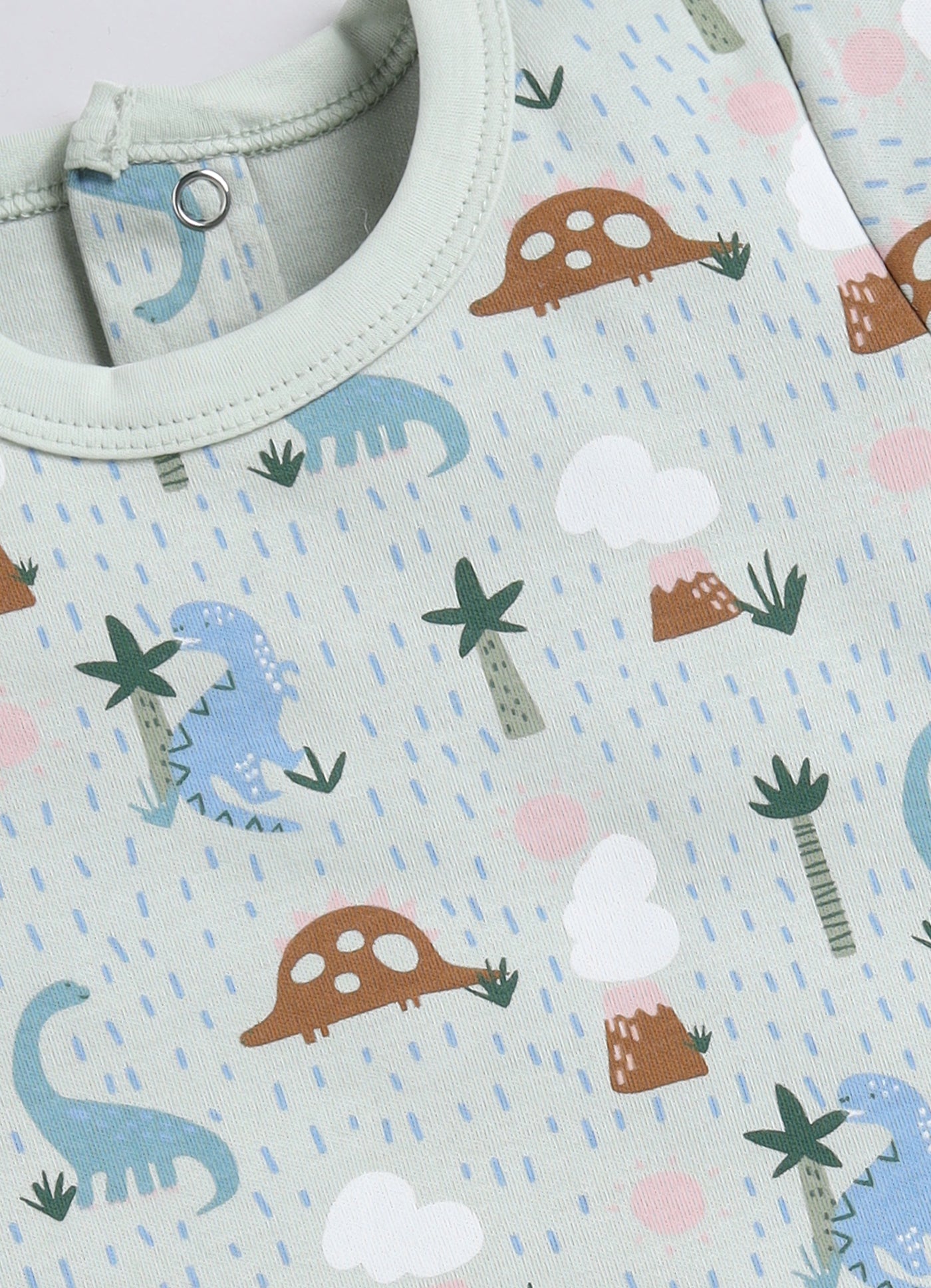 Half Sleeve Top & Bottom for Boys - Pista Green & Slate Grey