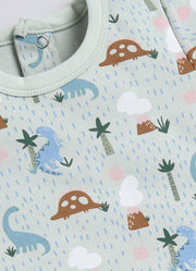 Half Sleeve Top & Bottom for Boys - Pista Green & Slate Grey