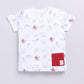 Playful Animal Printed Half T Shirt & Short set for Baby Boy-Red