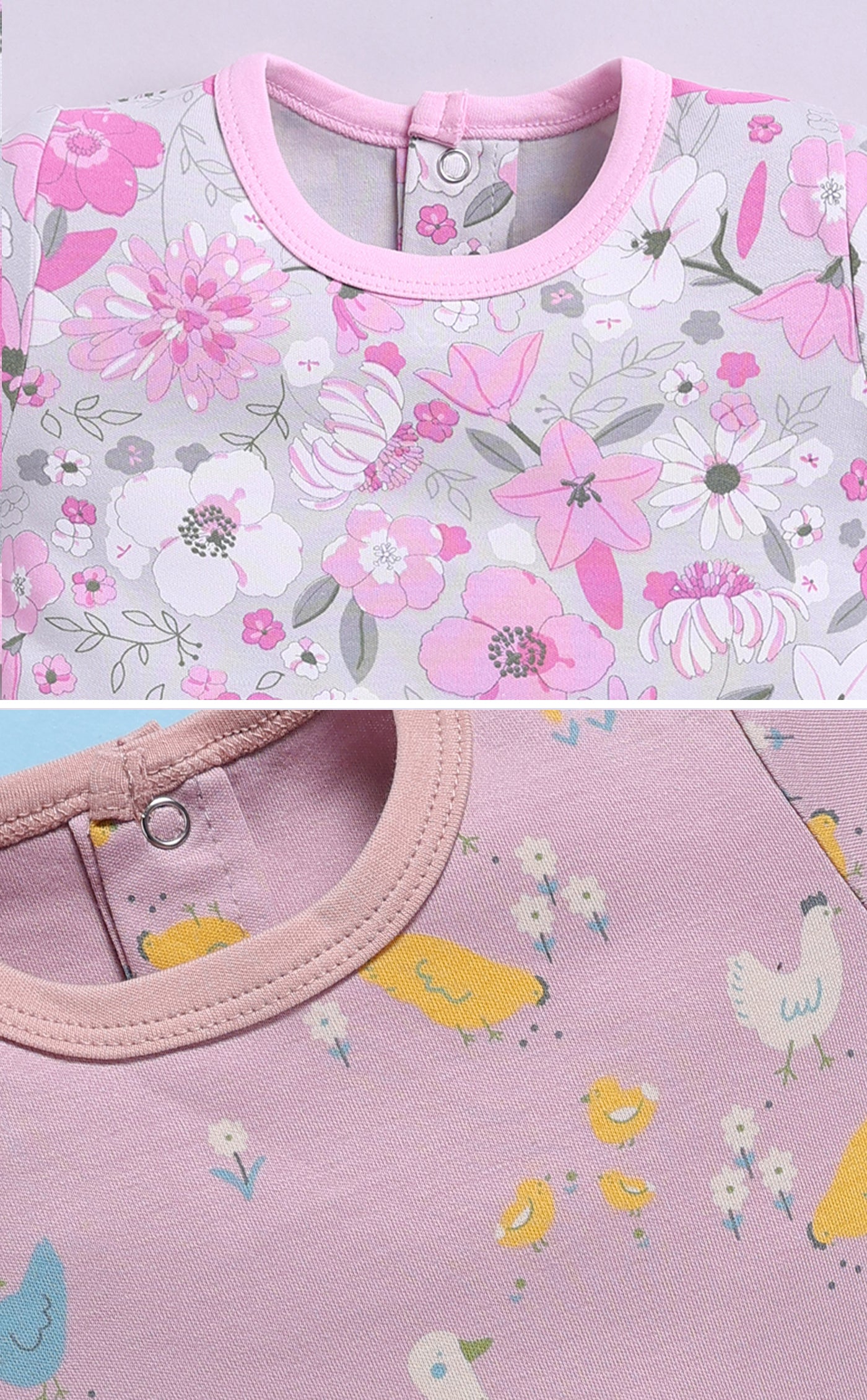 Half Sleeve Romper for Girls - Stone & Pink