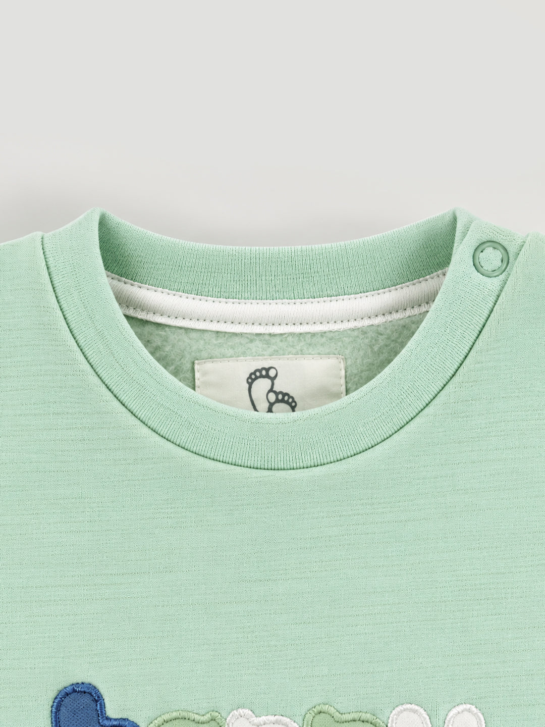 Mint Green Happy Print Full Sleeve Top and Bottom Set