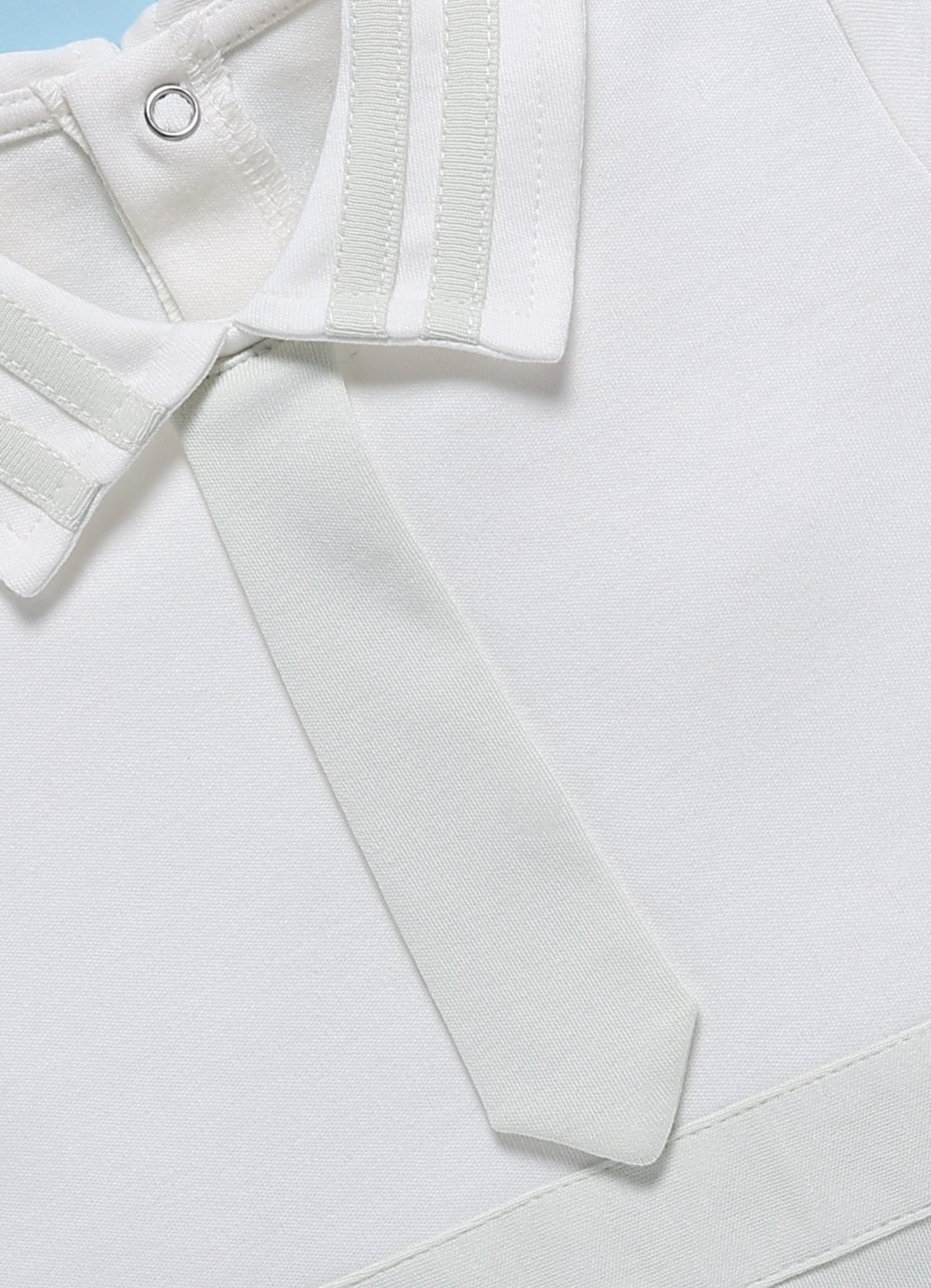 Half-Sleeve Romper for Boys – Pastel Mint Green with Tie