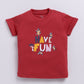 Baby Boy Have Fun printed Half T-Shirt and Shorts Set-Red
