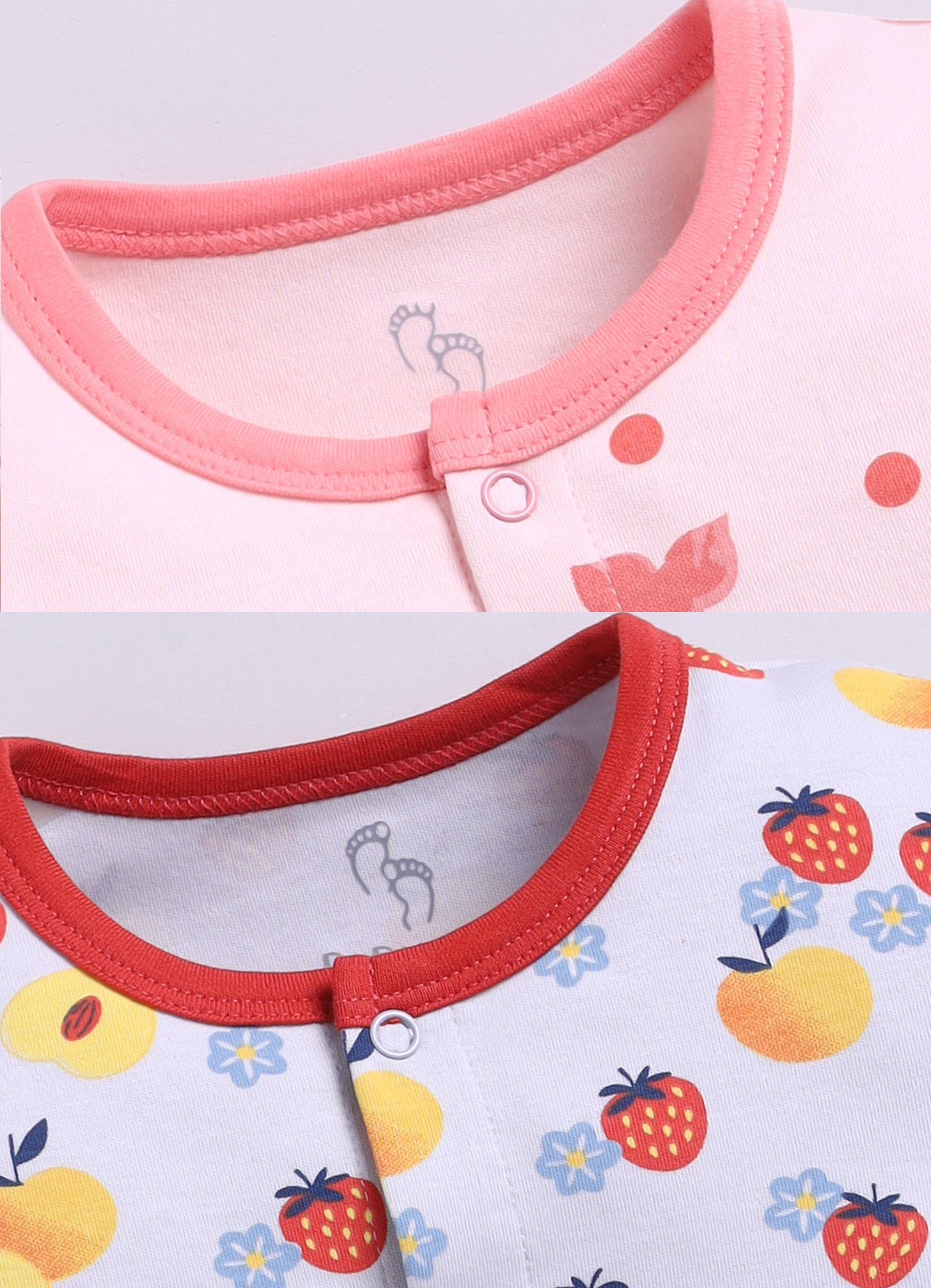 Full Sleeve Romper for Girls - Peach & Salmon
