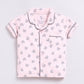 Bear Printed Baby Girl Half Sleeves Night Suit-PINK