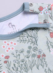 Half-Sleeve Top & Bottom For Girls - Mint & Sage