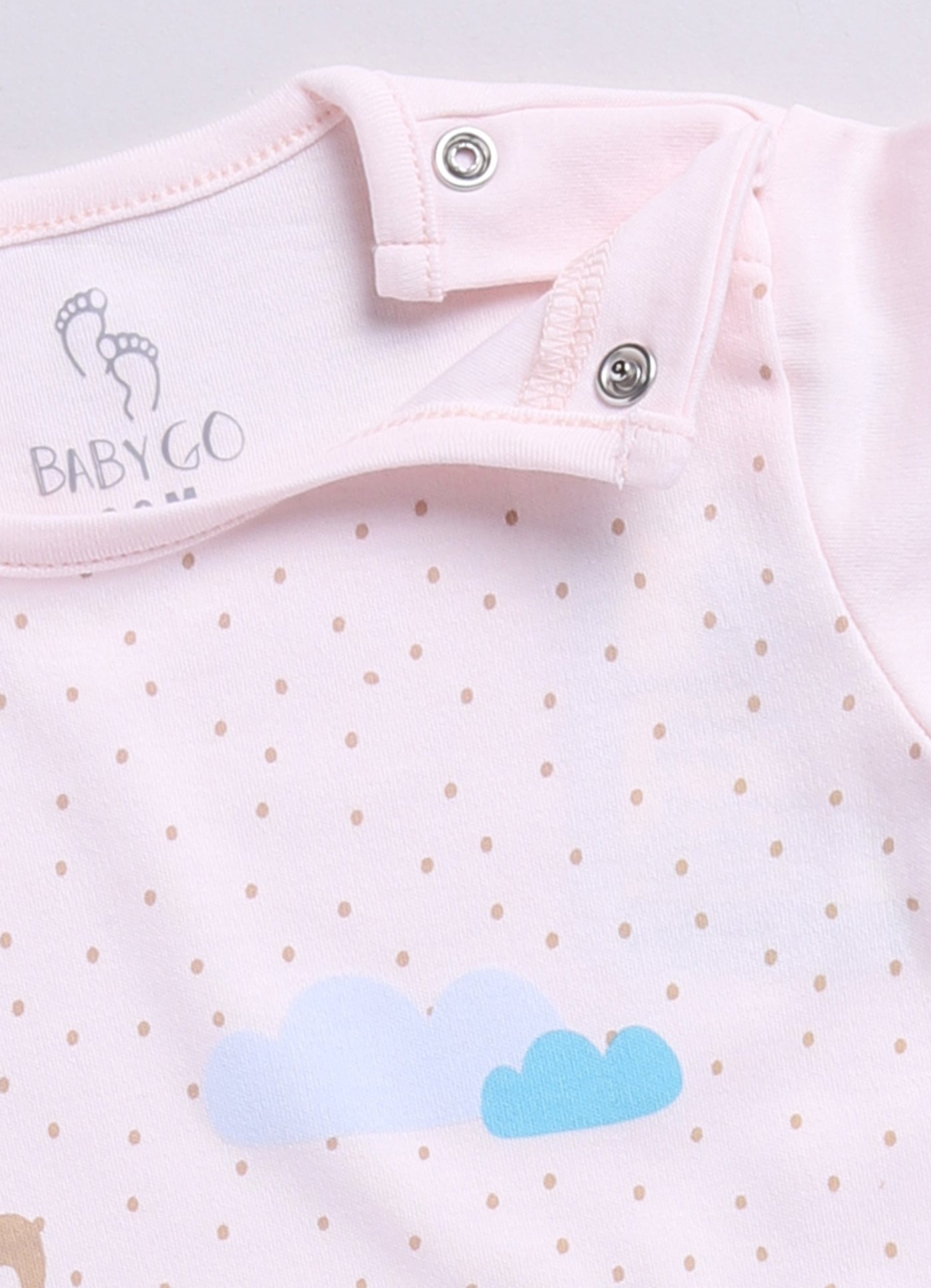Baby  Boy Great Moment Rainbow & Bunny Summer Romper-PEACH