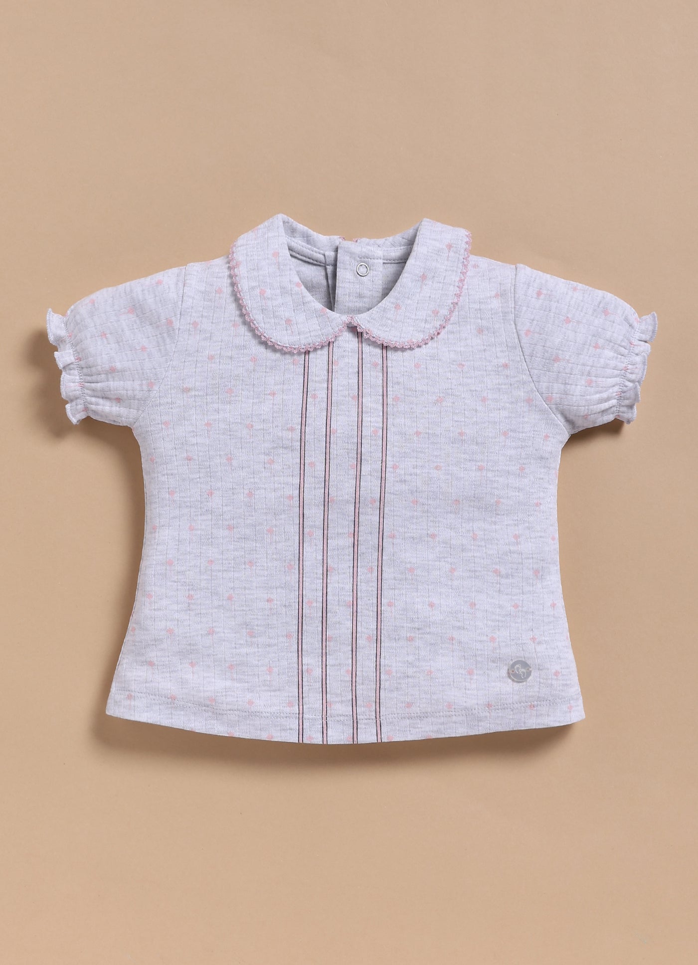 Half-Sleeve Top & Bottom For Girls - Melange Diamonds