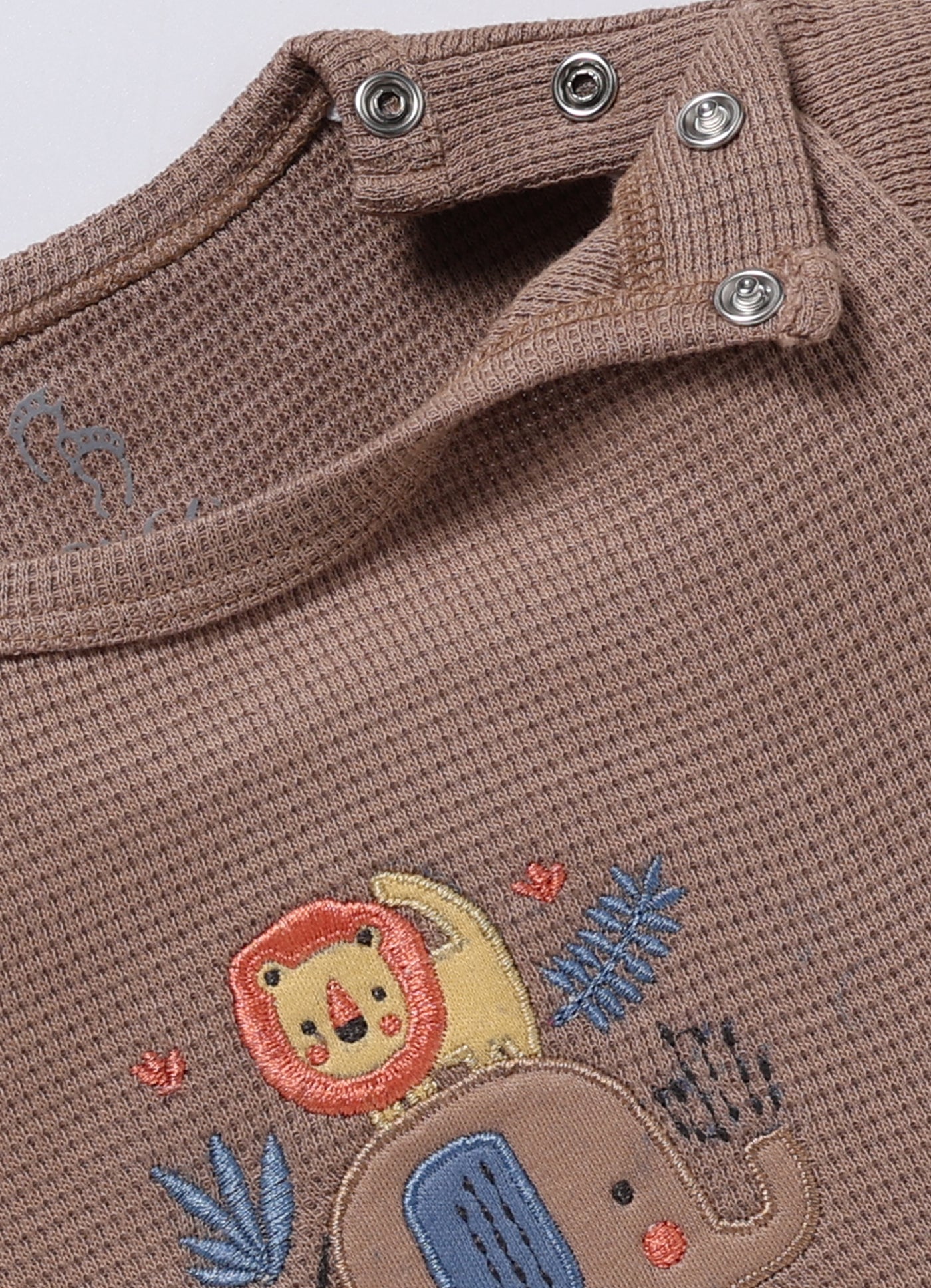 Half-Sleeve Romper for Boys – Brown Fun Family